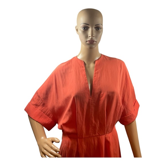 VINCE Women’s Orange v-neck Midi dress Size XS - Picture 2 of 16